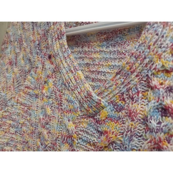 Womens Pullover Boho V-Neck LS Sweater Small (4-6) Pretty Colors Time & True - Picture 3 of 3